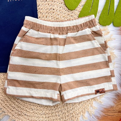 Conj. Camiseta Kaiaque e Bermuda em Sarja - Marinho e Areia